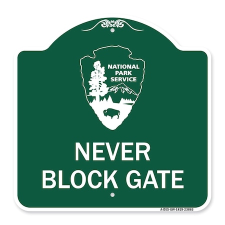 Signmission National Park Service-Permit Parking Only, Green & White Aluminum Sign, 18" x 18", GW-1818-23863 A-DES-GW-1818-23863